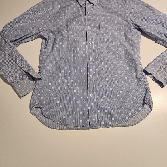 Bonobos Shirt Blue Polka Dot Slim Fit Button Down Dress Shirt Mens Size Medium - Picture 3 of 10